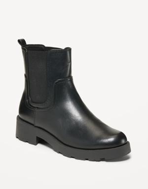 Faux-Leather Chelsea Boots black