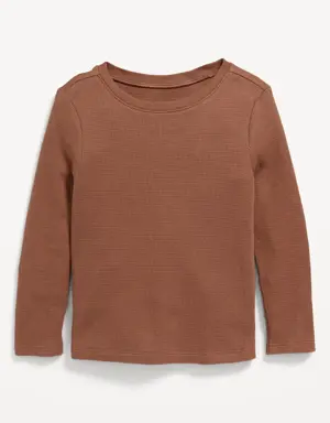 Unisex Long-Sleeve Thermal-Knit T-Shirt for Toddler beige