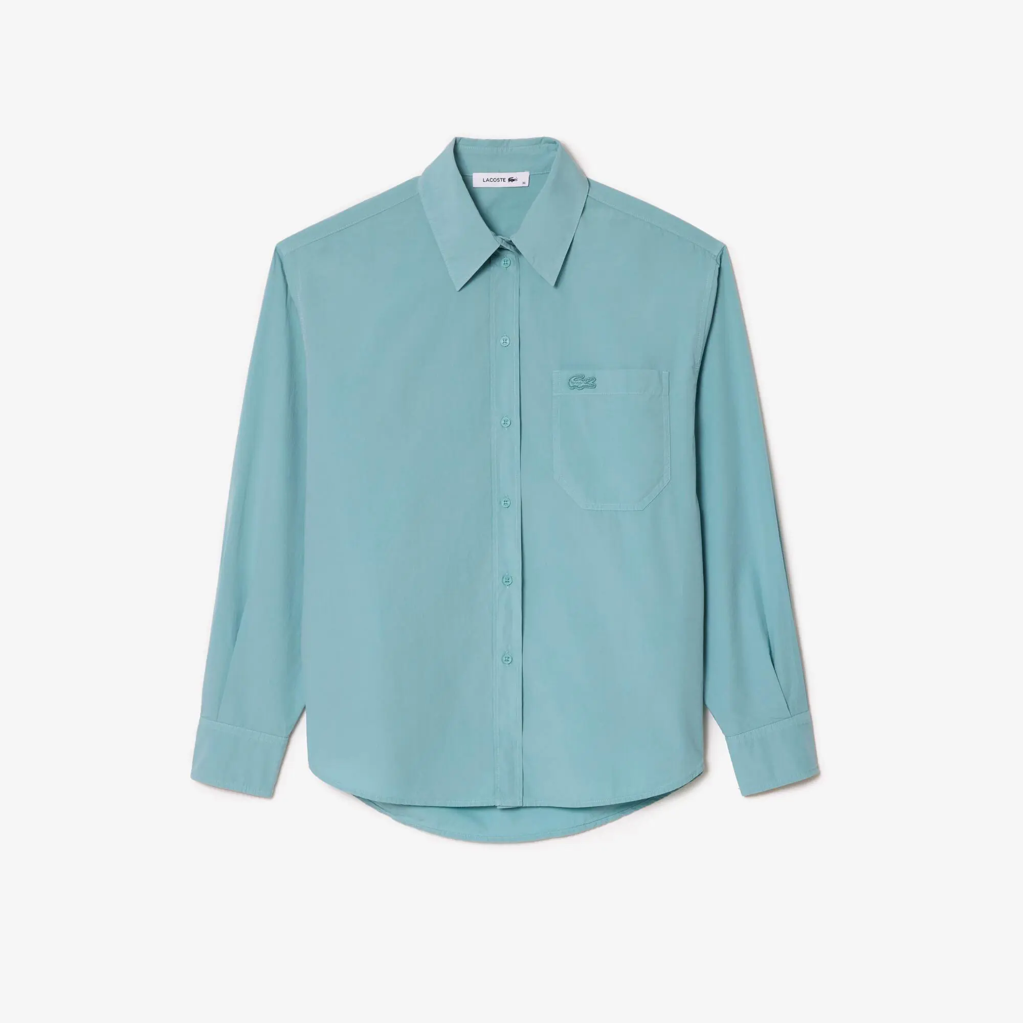 Lacoste Women’s Lacoste Oversize Cotton Poplin Shirt. 2