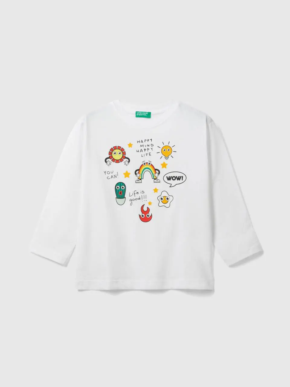 Benetton long sleeve t-shirt in organic cotton. 1