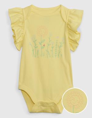 Gap Baby 100% Organic Cotton Mix and Match Graphic Bodysuit yellow