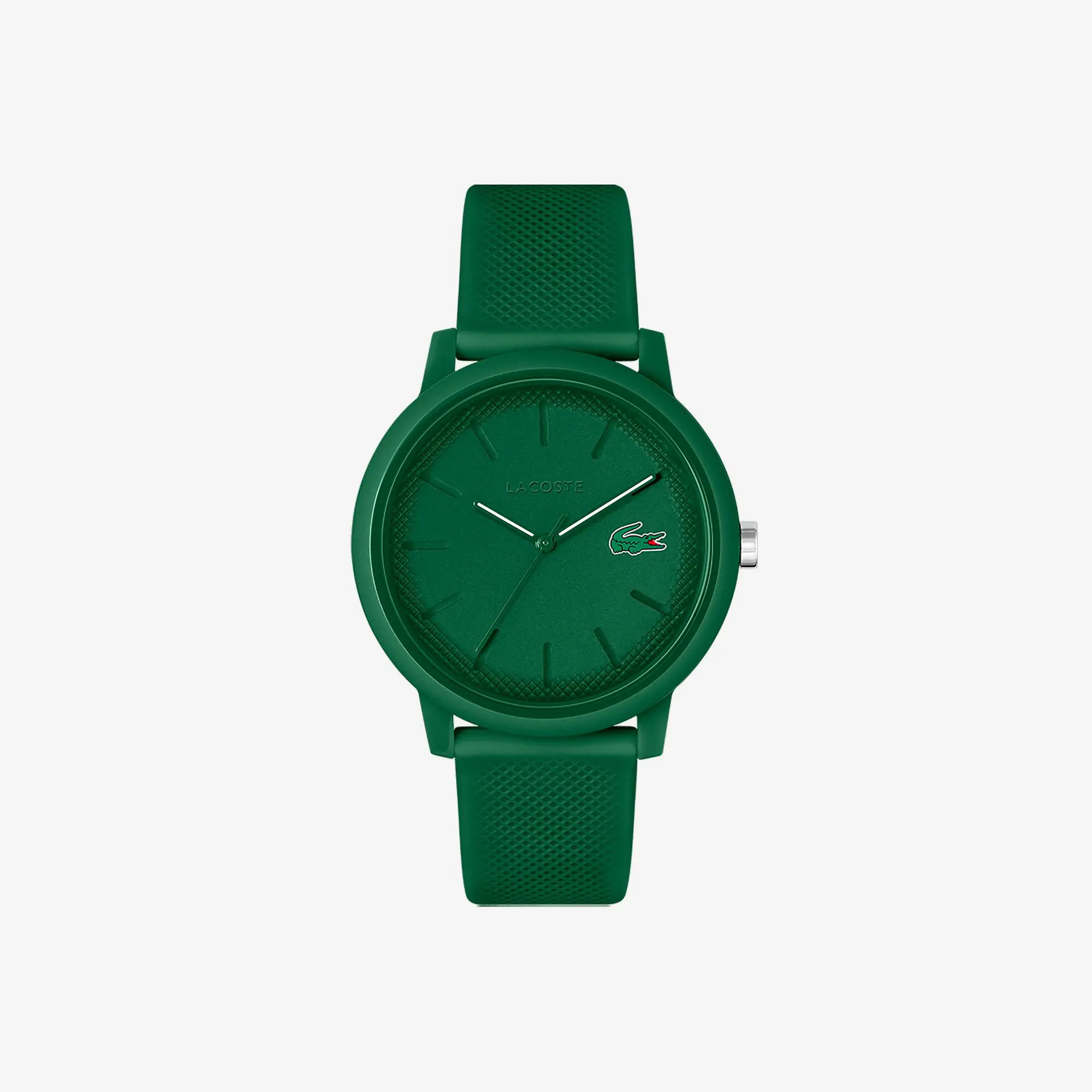 Lacoste Men’s Lacoste.12.12 Green Silicone Strap Watch. 1