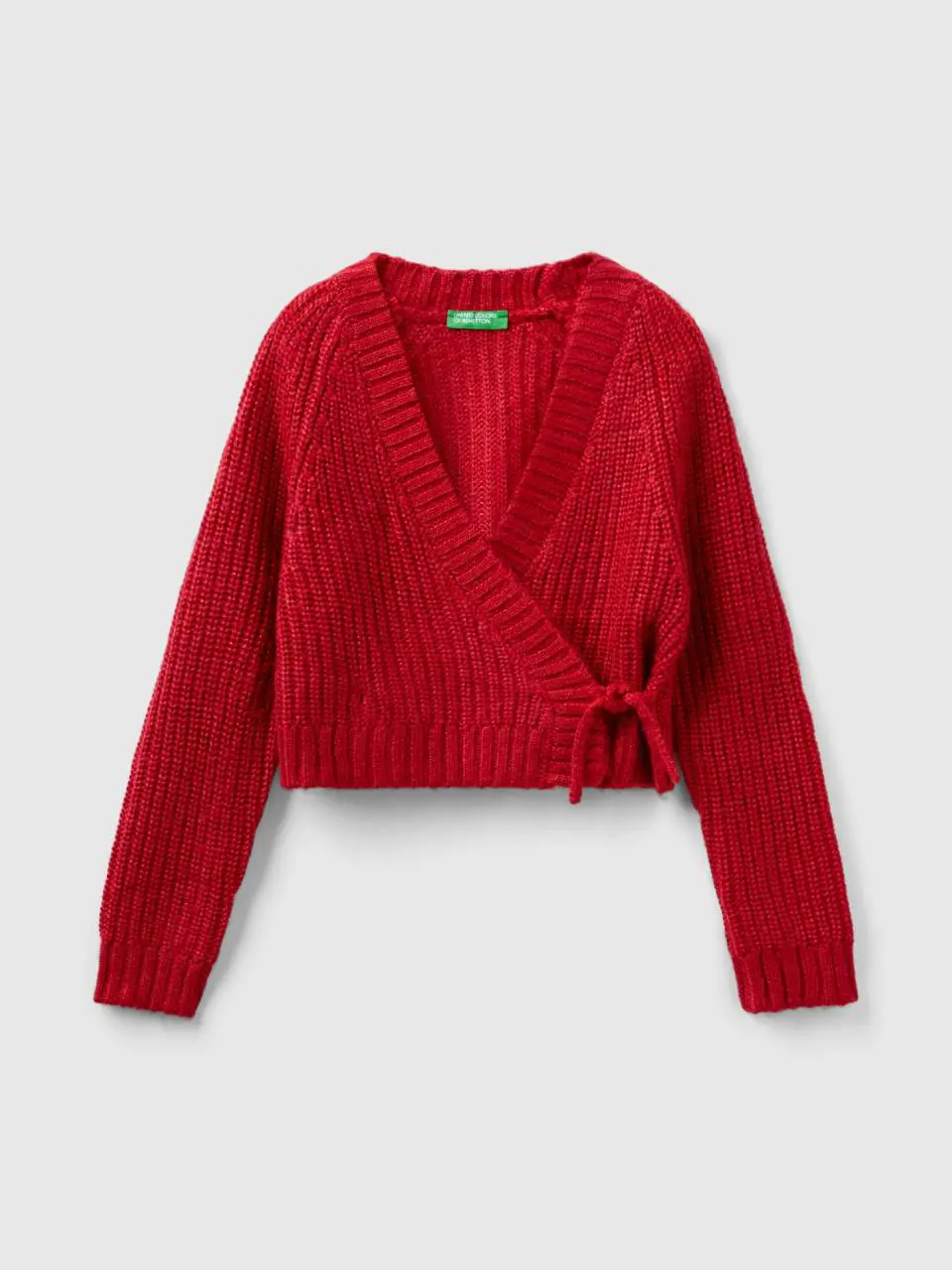 Benetton crisscross cardigan with lurex. 1