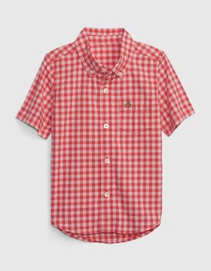 Toddler Checkered Poplin Shirt red