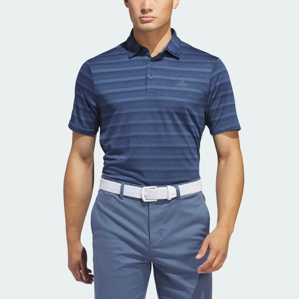 Adidas Two-Color Striped Polo Shirt. 1