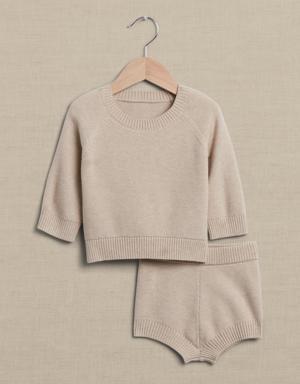 Sweater & Short Set for Baby beige