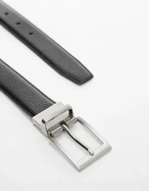 Pebbled leather belt