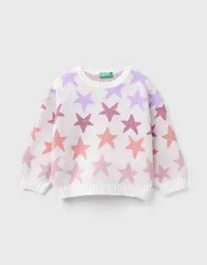 warm sweater with lurex stars