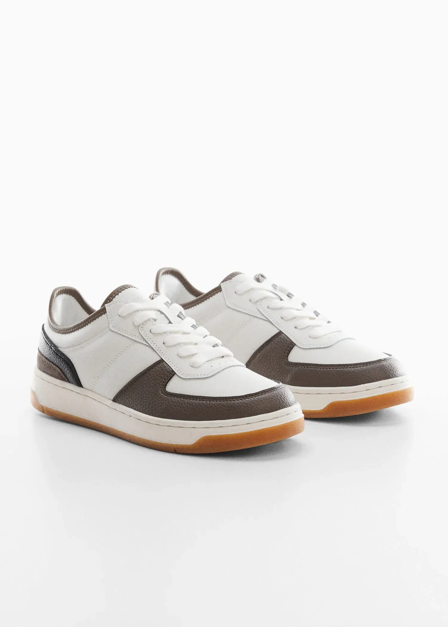 Mango Combined leather sneakers. 2