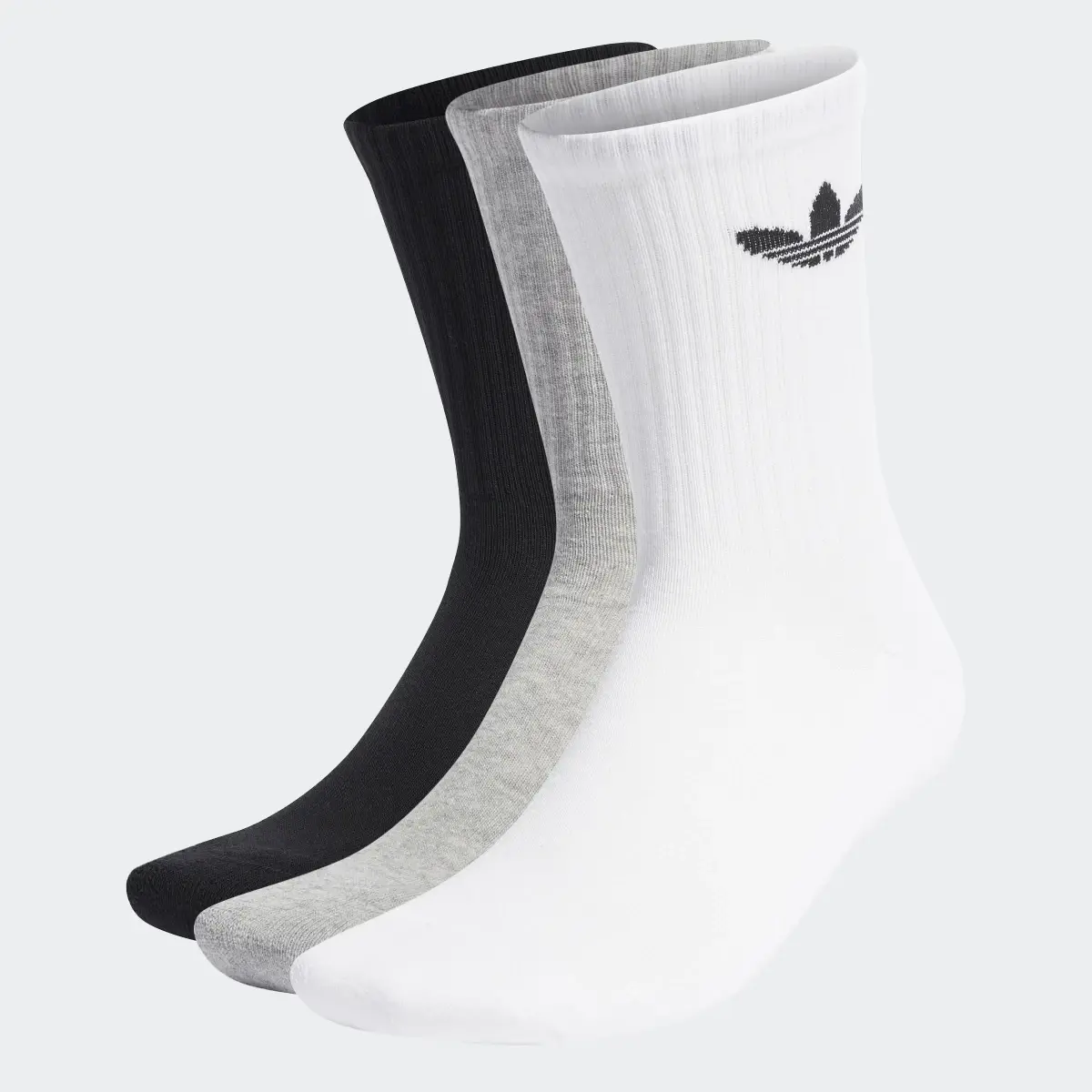 Adidas Cushioned Trefoil Mid-Cut Crew Socks 3 Pairs. 1