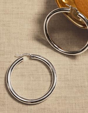 Ravena Large Hoop Earrings by Aureus + Argent silver