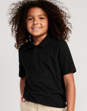 School Uniform Jersey-Knit Polo Shirt for Boys black