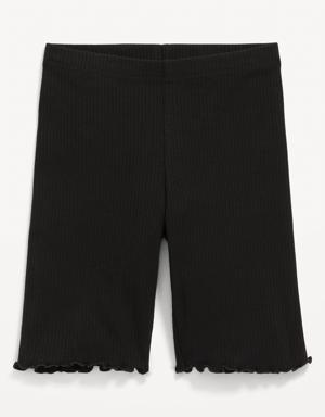 Old Navy Rib-Knit Long Bike Shorts for Girls black