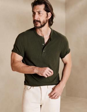 Banana Republic Soft Wash Henley T-Shirt green