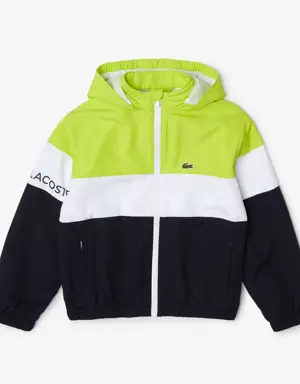 Kids’ Lacoste Recycled Polyester Zipped Hooded Jacket