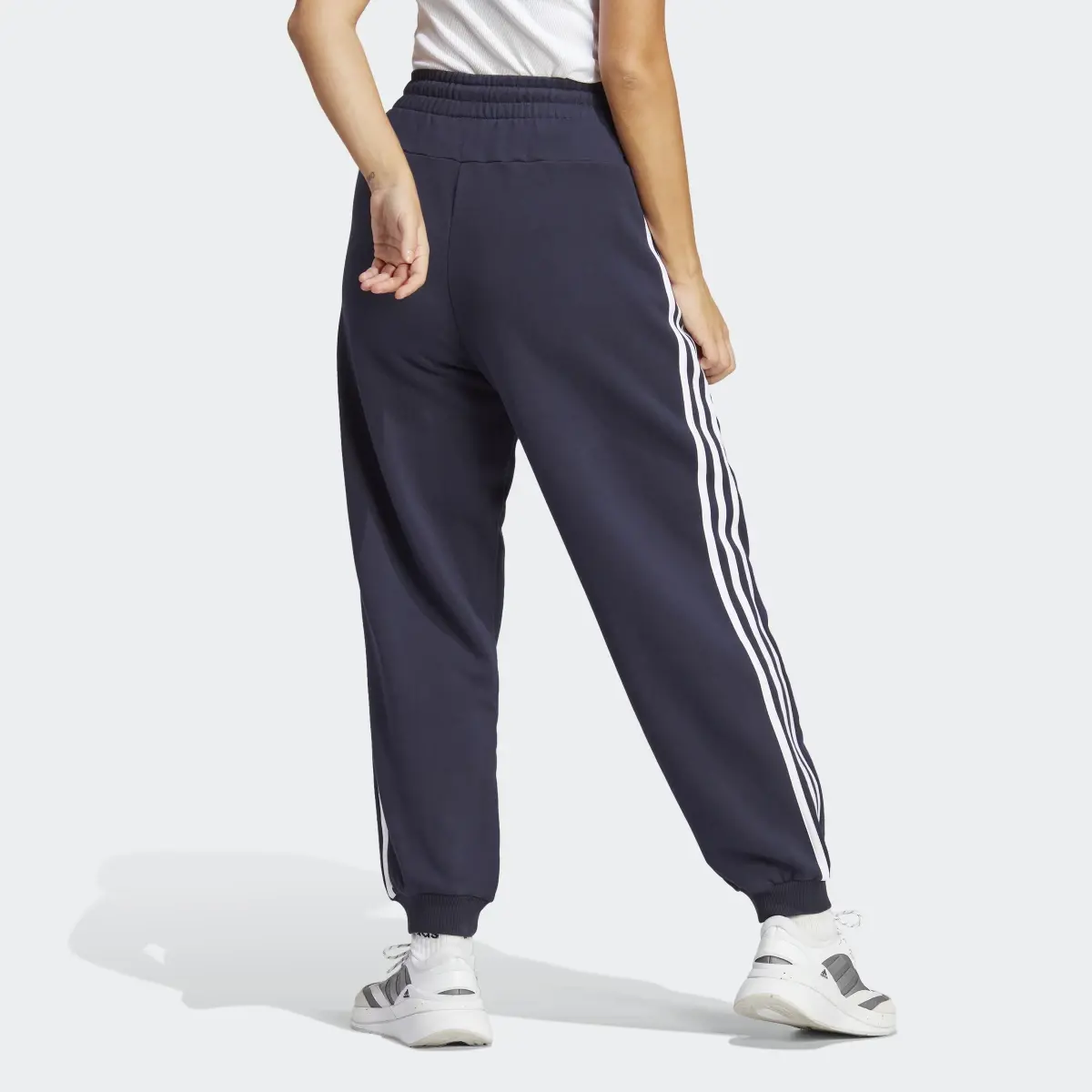 Adidas Essentials 3-Stripes French Terry Loose-Fit Pants. 2