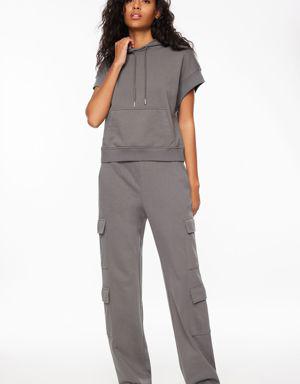 French Terry Wide Leg Jogger Pants