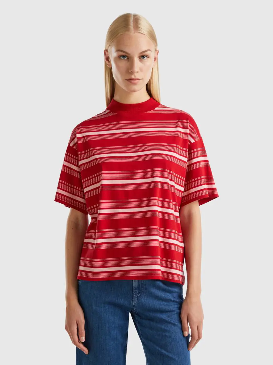 Benetton striped turtleneck t-shirt. 1