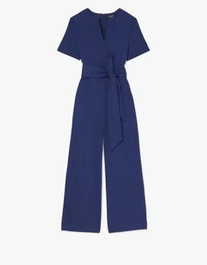 Ponte Split-neck Jumpsuit