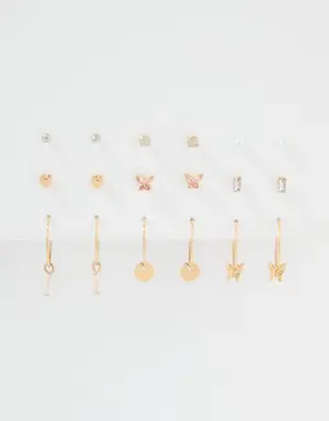 O Gold Mini Stud + Hoop Earring 18-Pack