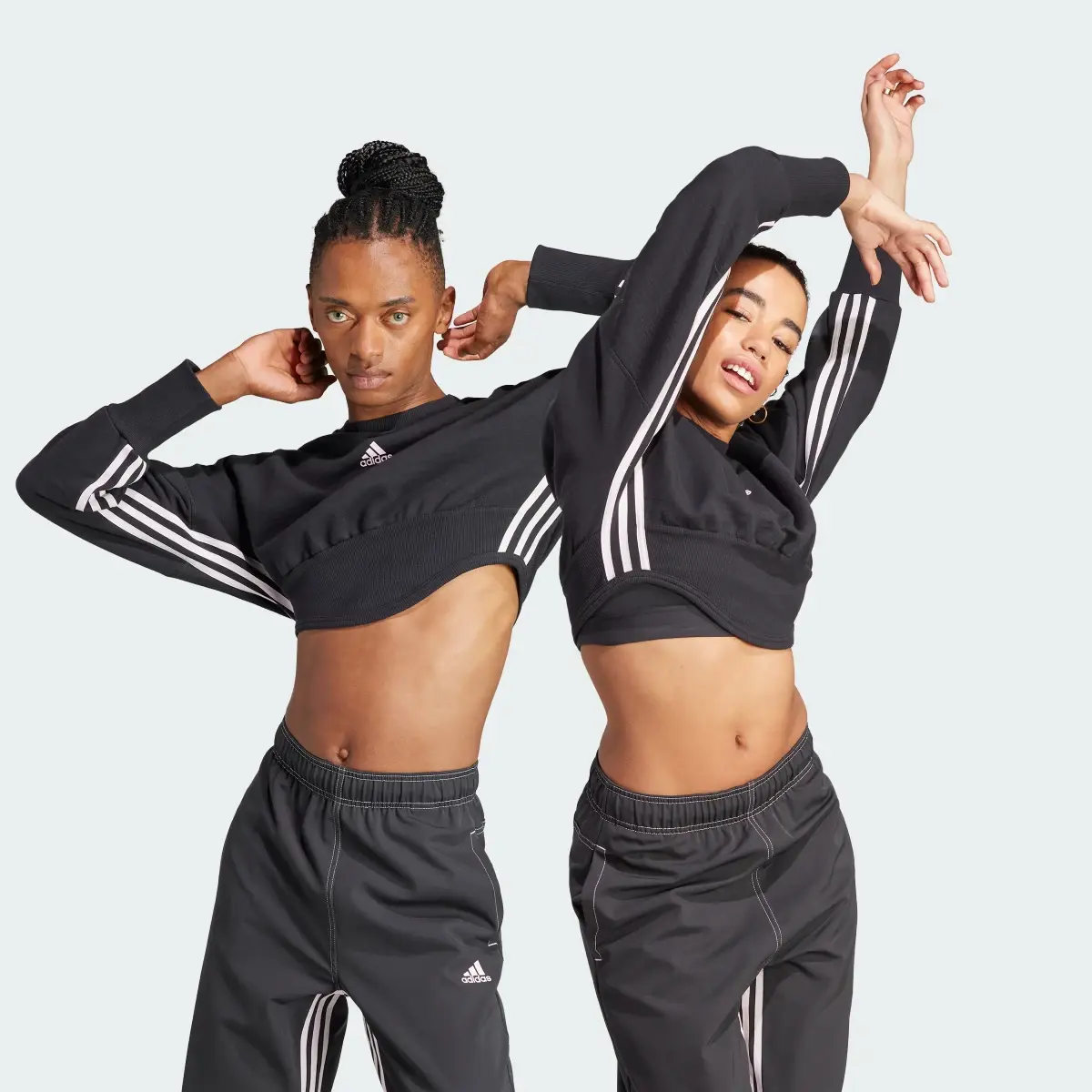 Adidas Dance 3-Stripes Corset-Inspired Sweatshirt. 1