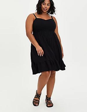 Torrid Women's Plus Size 2X Mini Poplin Tie-Front Skater Dress Red