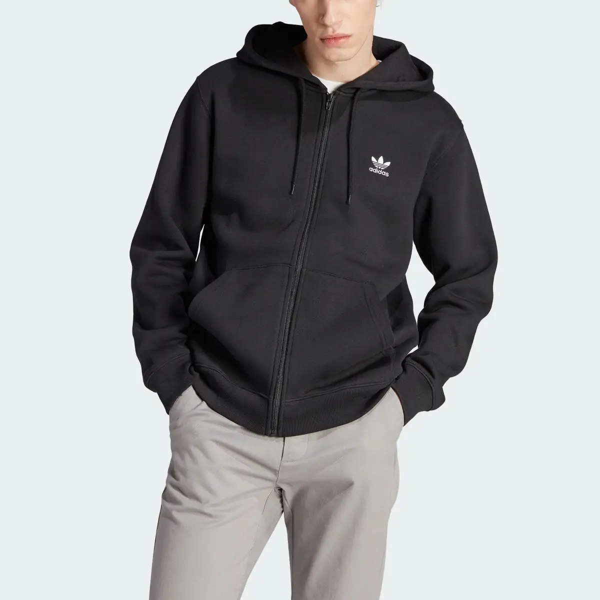 Adidas Trefoil Essentials Full-Zip Hoodie. 1