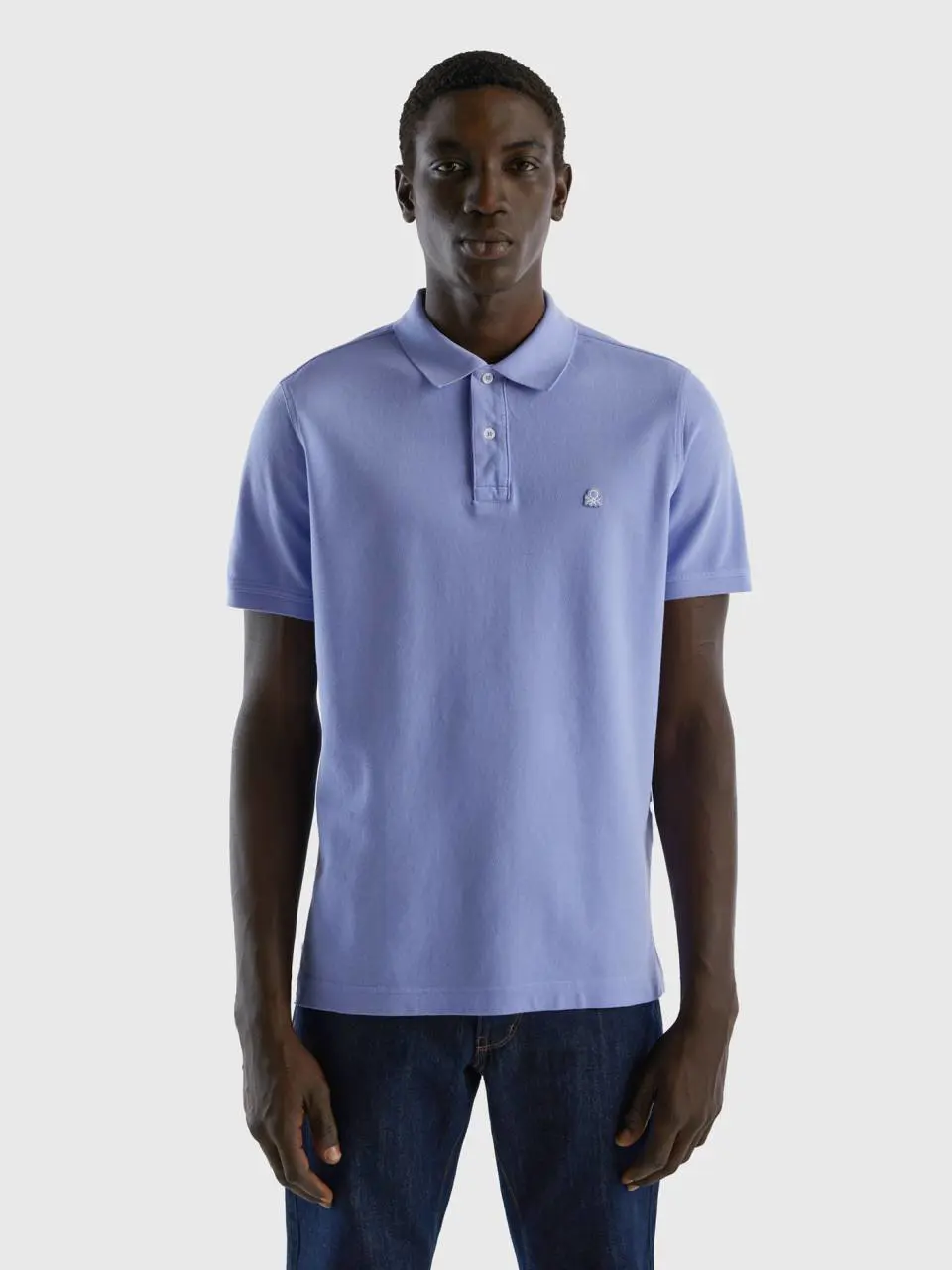 Benetton periwinkle violet regular fit polo. 1