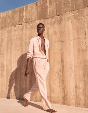 Nolan Linen Suit Pant pink