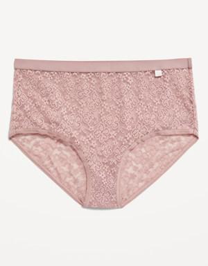 High-Waisted Lace Bikini Underwear pink