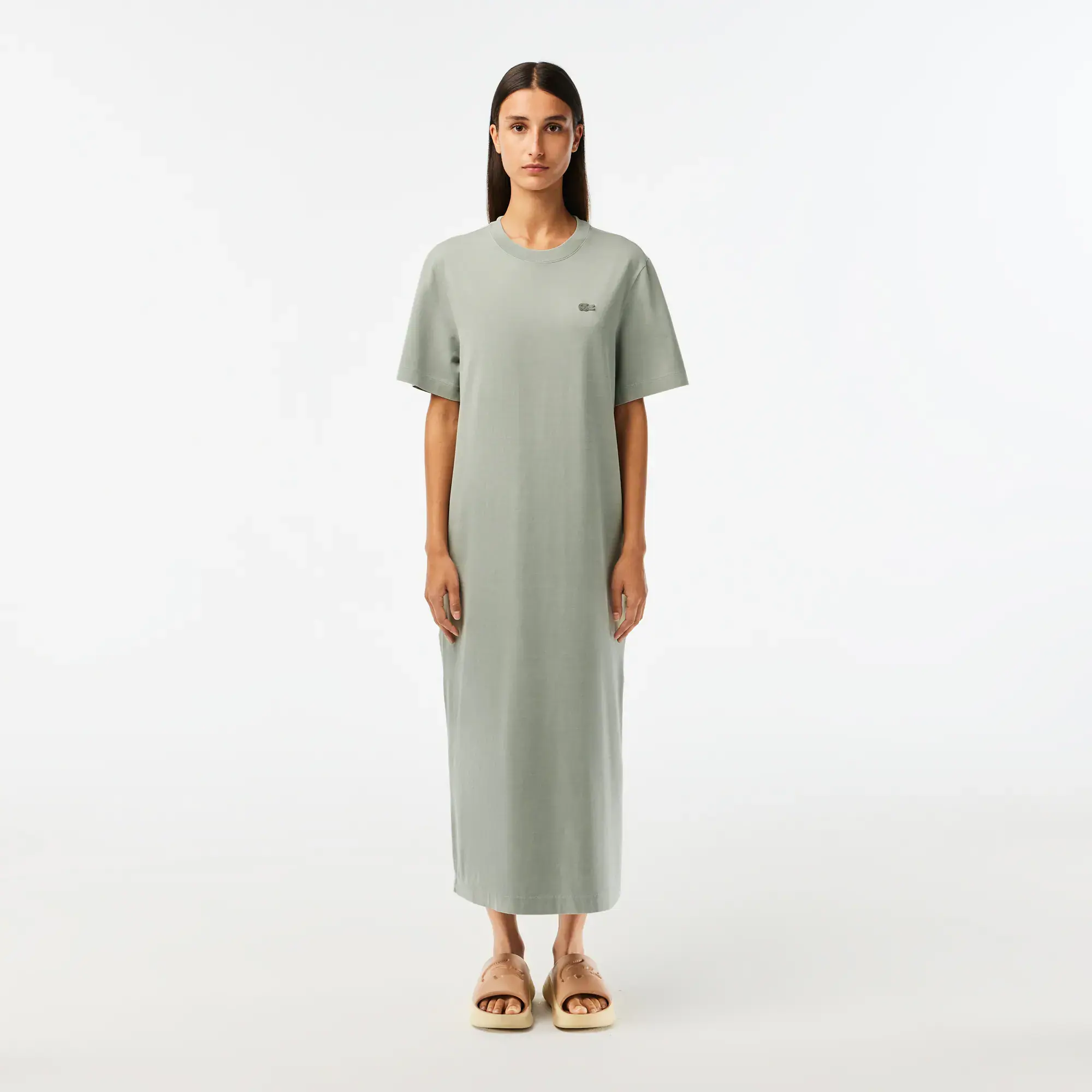 Lacoste Women’s Organic Cotton Long T-Shirt Dress. 1