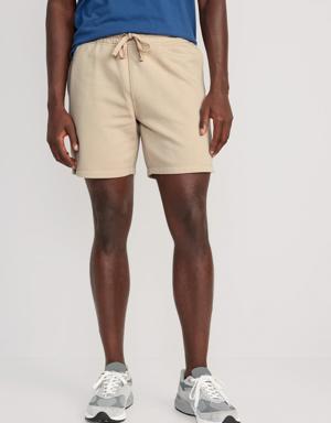 Garment-Washed Fleece Sweat Shorts -- 7-inch inseam beige