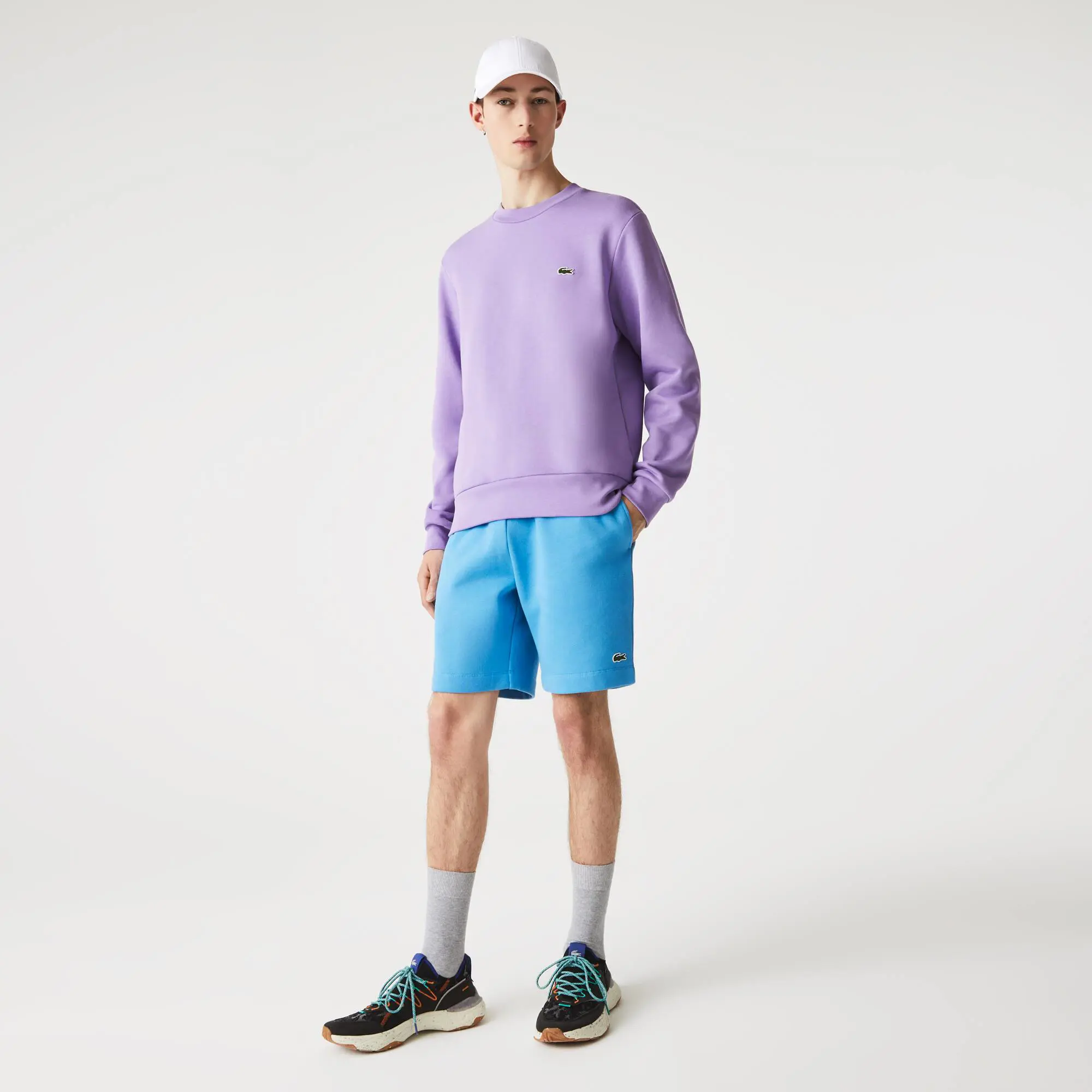 Lacoste Men's Organic Brushed Cotton Fleece Shorts. 1 Lacoste Men's Organic Brushed Cotton Fleece Shorts. 1