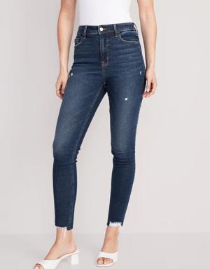 Old Navy Extra High-Waisted Rockstar 360° Stretch Super-Skinny Jeans blue