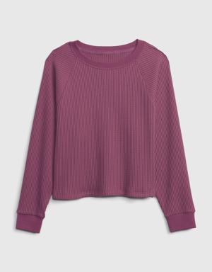 Kids Waffle Top purple