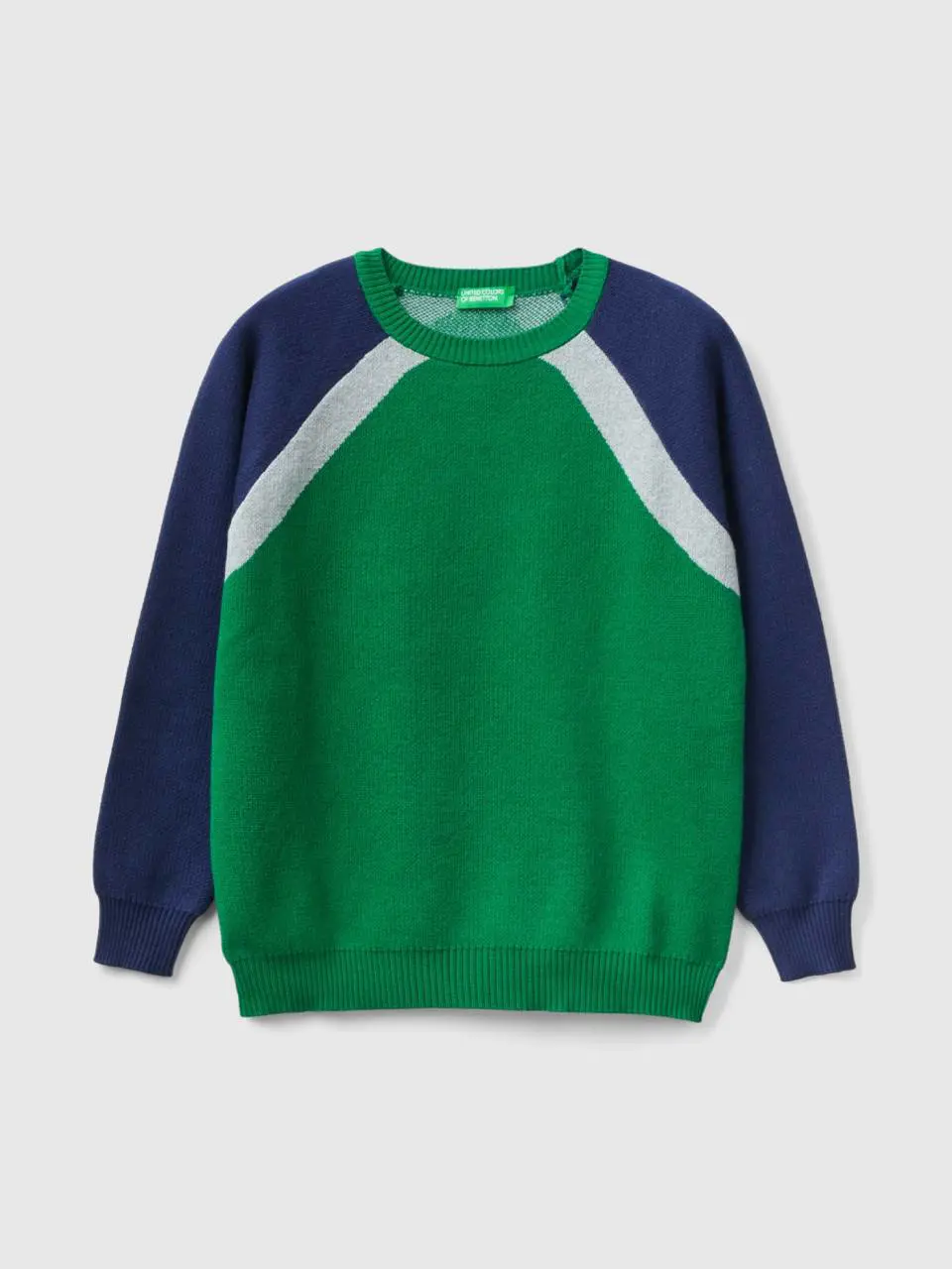 Benetton 100% cotton color block sweater. 1