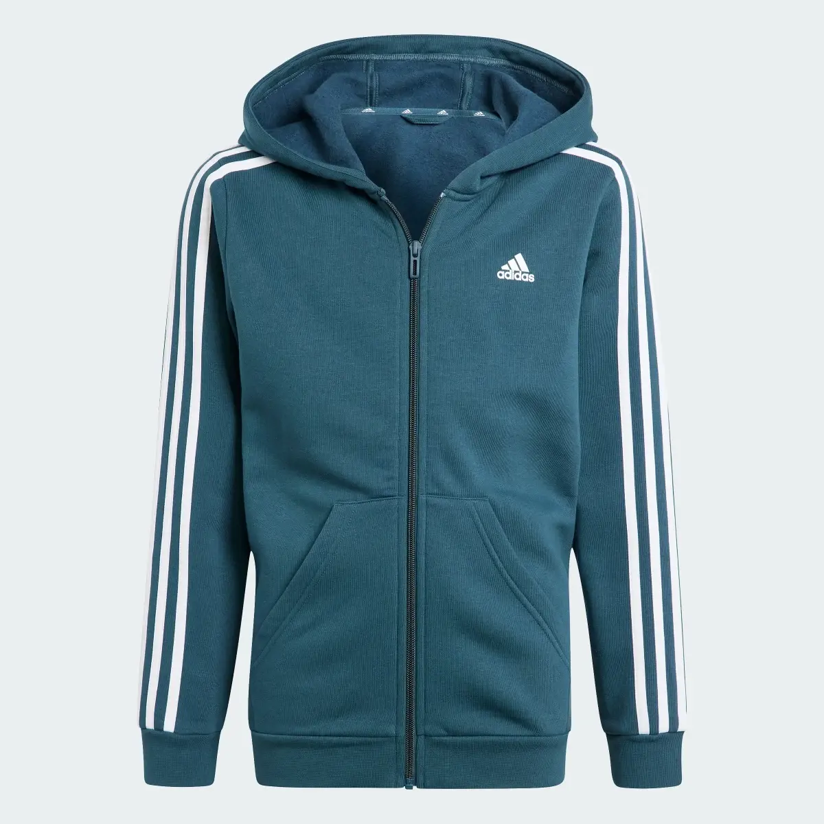 Adidas Essentials 3-Stripes Fleece Full-Zip Hoodie. 1