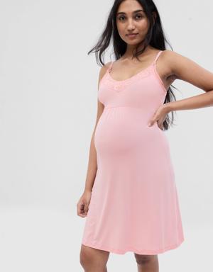 Gap Maternity Modal Nursing PJ Dress pink