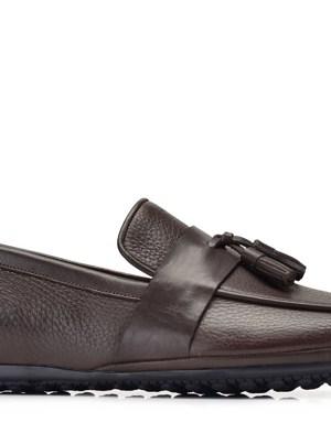 Hakiki Deri Kahverengi Günlük Loafer Erkek Ayakkabı -10322-