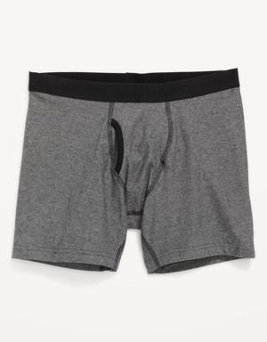 Soft-Washed Built-In Flex Boxer-Brief Underwear for Men -- 6.25-inch inseam black