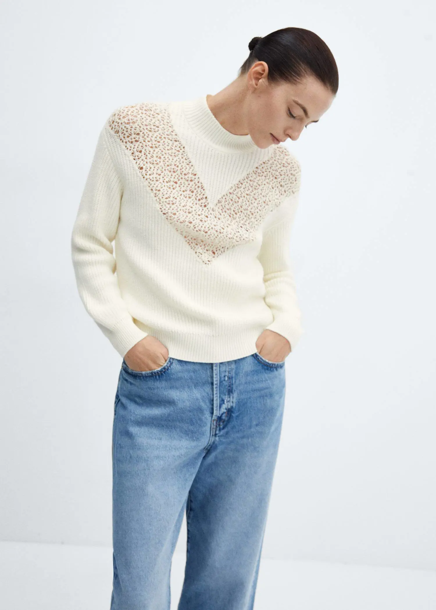 Mango Knitted sweater with openwork details. 1