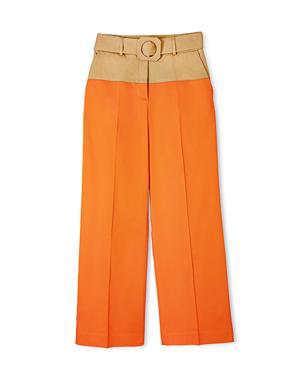 Colorblock kuşaklı pantolon