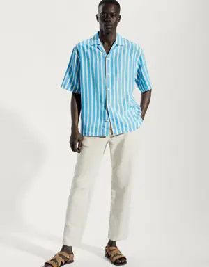 Striped cotton linen shirt