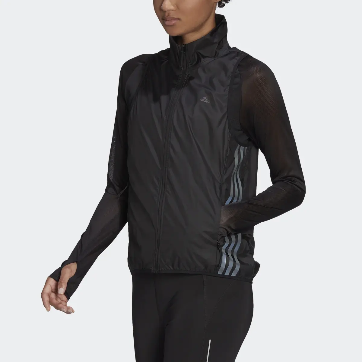 Adidas Gilet da running Run Icon 3-Stripes Wind. 1