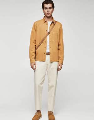 Linen-cotton blend overshirt