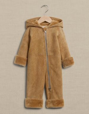 Shearling One-Piece for Baby brown