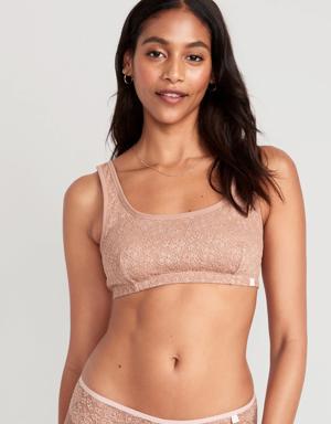 Lace Bralette Top for Women pink