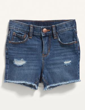 Old Navy Unisex Slouchy Straight Cut-Off Jean Shorts for Toddler blue