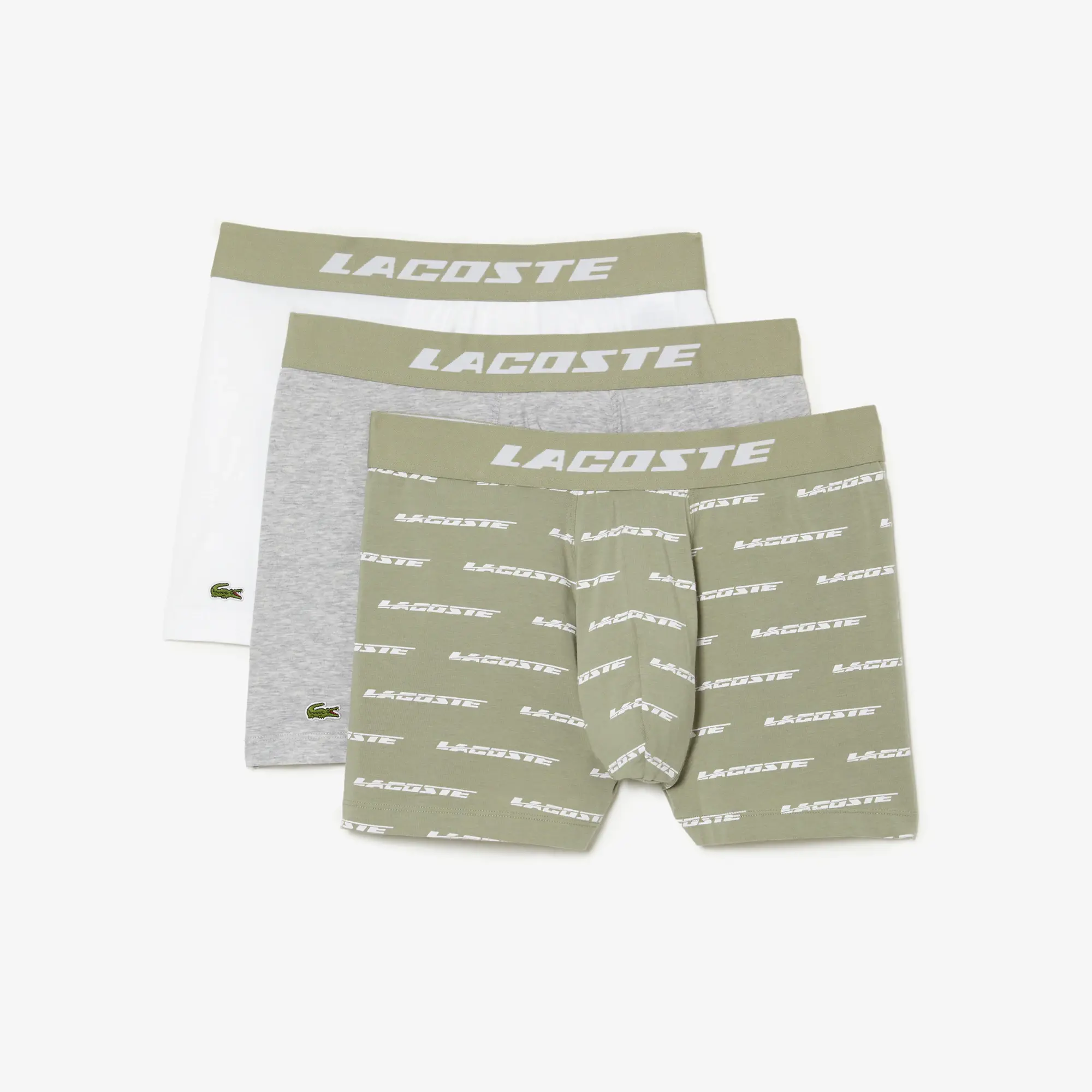 Lacoste Men’s 3-Pack Logo Print Jersey Boxers. 2