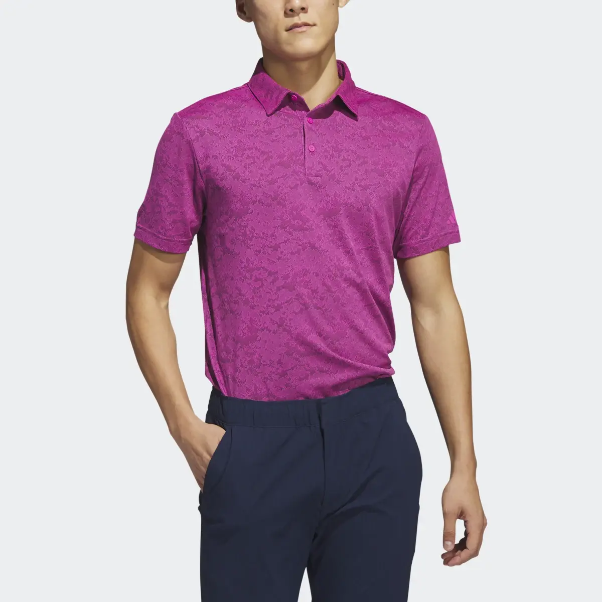 Adidas Textured Jacquard Golf Polo Shirt. 1